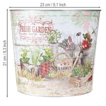 Artículo Maceta redonda de metal Fresh Garden, 21 cm de alto.