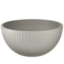 Artículo Maceta de plástico gris jaspeado con cuenco y ranuras Ø30cm