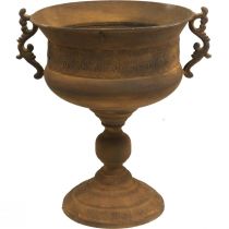 Macetero efecto óxido jarrón grande metal Ø29cm H39cm