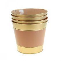 Artículo Macetero macetero de metal Ø17cm H14.5cm 4pcs