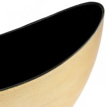 Cuenco para plantas cuenco decorativo ovalado jardinera dorado 24×10×15cm