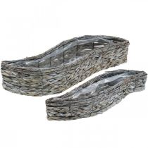 Macetero, macetero gris 48,5/31,5 cm juego de 2