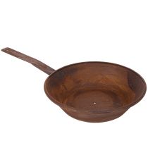 Artículo Bandeja para plantar, bandeja color óxido con asa, maceta de metal, Ø31cm
