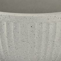 Artículo Macetero de plástico gris jaspeado, Ø35cm, H16,5cm