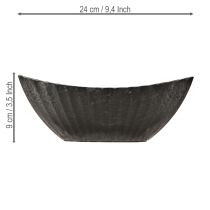 Artículo Macetero con ranuras, embarcación de plantación, antracita, 24 cm