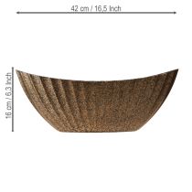 Artículo Macetero con ranuras ovalado antracita dorado 41,5×16×16cm