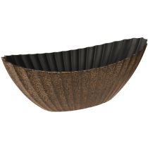 Artículo Macetero con ranuras ovalado barco antracita oro 36cm