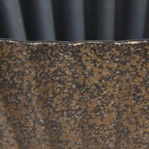 Artículo Macetero con ranuras ovalado barco antracita oro 36cm