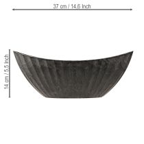 Artículo Macetero con ranuras ovalado barco antracita 36cm