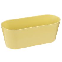 Artículo Cuenco para plantas cuenco decorativo ovalado plástico amarillo 27×11×10cm 3ud