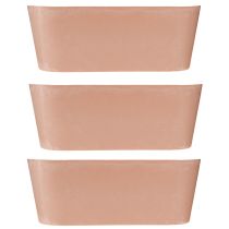 Artículo Cuenco para plantas cuenco decorativo ovalado plástico rosa marrón 27×11×10cm 3ud