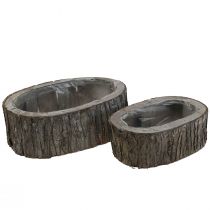 Artículo Jardinera macetero madera corteza L23/29,5cm juego de 2