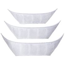 Artículo Macetero barco metal blanco plata 54,5/48/42cm set de 3