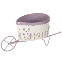 Artículo Carretilla con maceta y elegante diseño color lavanda, 46 cm.