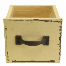 Artículo Cajón para plantas caja decorativa de madera para plantas amarillo 12,5 cm