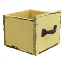 Cajón para plantas caja decorativa de madera para plantas amarillo 12,5 cm