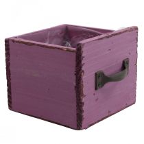 Artículo Cajón para plantas caja decorativa de madera para plantas púrpura 12,5 cm