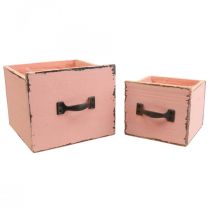 Cajón para plantas jardinera de madera Melocotón 12,5/16cm juego de 2