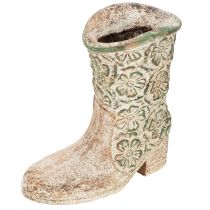 Artículo Maceta con forma de bota vaquera, planta, zapato, estampado floral vintage, 24 cm