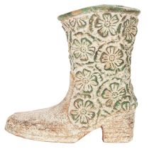 Artículo Maceta con forma de bota vaquera, planta, zapato, estampado floral vintage, 24 cm
