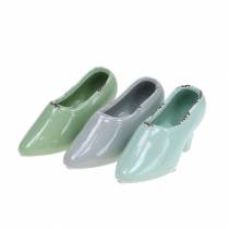 Macetero Zapato Mujer Ceramic Turquesa, Verde, Azul Gris Surtido 14 × 5cm H7cm 6pcs