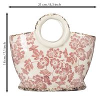 Artículo Maceta decorativa con asa, floral, 21cm