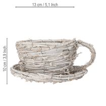 Artículo Taza de té de material natural con encanto rústico para decoración interior exclusiva 13cm