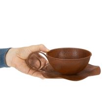 Artículo Maceta con platillo, acabado en óxido, Ø19,5 cm, H8 cm
