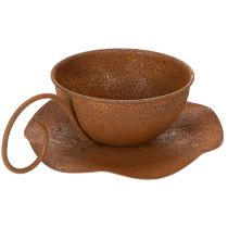 Artículo Maceta y platillo vintage color óxido, Ø17,5 cm H6 cm
