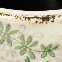 Artículo Maceta de cerámica con estampado floral, decoración de habitación, 18 cm.