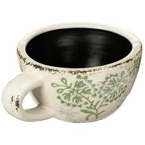 Artículo Maceta de cerámica con estampado floral, decoración de habitación, 18 cm.
