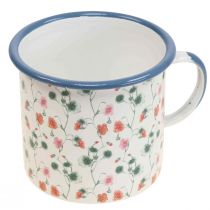 Artículo Vaso decorativo esmaltado con motivos florales Ø11cm