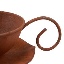 Artículo Taza para plantas con platillo vintage óxido Ø17,5cm H6cm
