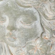Artículo Figura de ángel en maceta de piedra fundida para decoración de tumba, 19,5 x 12 x 19,5 cm