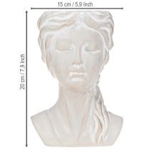 Artículo Maceta con busto femenino vintage de piedra fundida de 20 cm de alto.