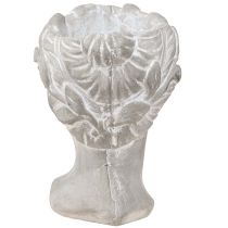 Artículo Macetero cabeza de mujer macetero decorativo blanco lavado 15×16×21cm