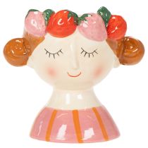 Artículo Rostro de niña en una maceta con fresas durmiendo, decoración para sala de estar, primavera, 13 cm