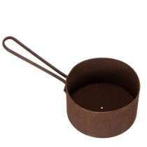 Artículo Maceta de metal, jardinera, bandeja color óxido, artículo decorativo, Ø20cm H11cm