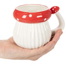 Artículo Taza de cerámica con diseño de amanita muscaria para decoración, 10 cm