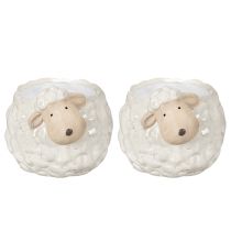 Artículo Maceta de cerámica con forma de oveja, macetero decorativo para jardín y hogar, 2 piezas