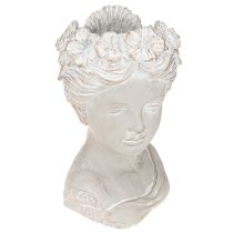 Artículo Escultura en maceta de mujer en piedra fundida de aspecto antiguo 21×17,5×33,5cm