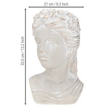 Artículo Escultura en maceta de mujer en piedra fundida de aspecto antiguo 21×17,5×33,5cm