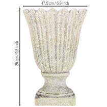 Artículo Maceta de piedra artificial Copa antigua gris Ø17,5cm 25cm