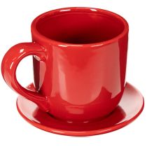 Artículo Taza decorativa grande con platillo, apta como maceta, 17 cm.