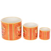 Artículo Juego de 3 macetas de cerámica para tomates, decorativas para cocina y decoración retro, 14 cm