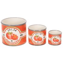 Artículo Macetas decorativas de cerámica con diseño de tomate para un toque elegante en el hogar, 14 cm, juego de 3
