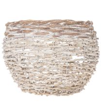Artículo Cesta redonda tejida, cesta decorativa grande para plantar, 23 cm.