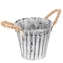 Artículo Maceta con asas, maceta metálica, maceta decorativa para plantar Ø14,5 cm