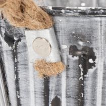 Artículo Maceta con asas, maceta metálica, maceta decorativa para plantar Ø14,5 cm