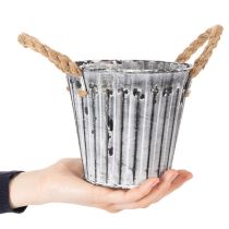 Artículo Maceta con asas, maceta metálica, maceta decorativa para plantar Ø14,5 cm